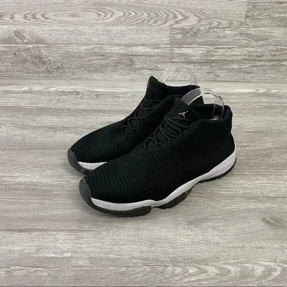 Nike Air Jordan Future OREO 656503 010 Black White Gold Wooven Mesh XI 11 8